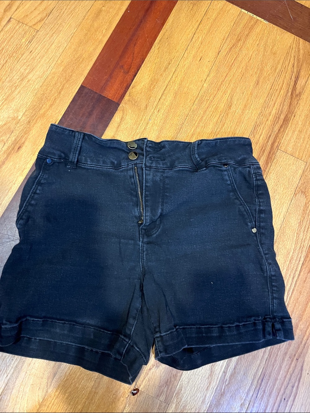 Black High-Waist Women's Denim Shorts